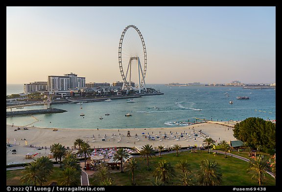 Beach and Ain Dubai Ferris Wheel. United Arab Emirates