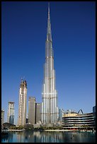 Burj Khalifa rising above the fountains. United Arab Emirates ( color)