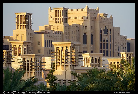 Towers in traditonal style, Medina Jumerah. United Arab Emirates (color)