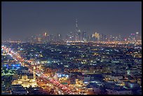 Jumerah Beach Road and downtown skyline at night. United Arab Emirates ( color)