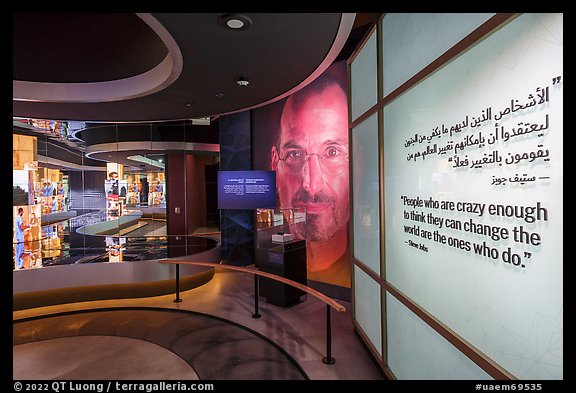 Steve Jobs with first iphone, USA Pavilion. Expo 2020, Dubai, United Arab Emirates (color)