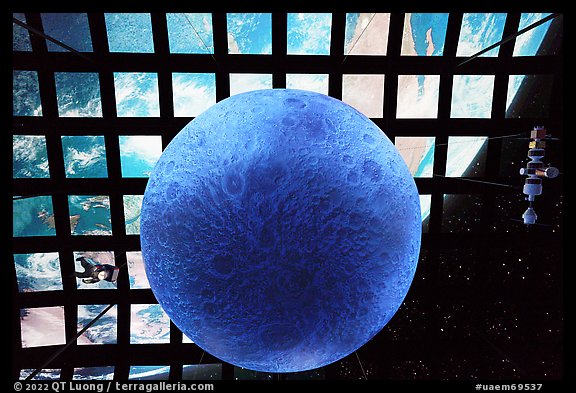 Looking up ceiling during show, USA Pavilion. Expo 2020, Dubai, United Arab Emirates (color)