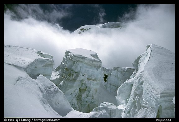 Seracs below Monte Rosa, Switzerland.