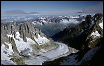 Mer de Glace seen from above. Alps, France