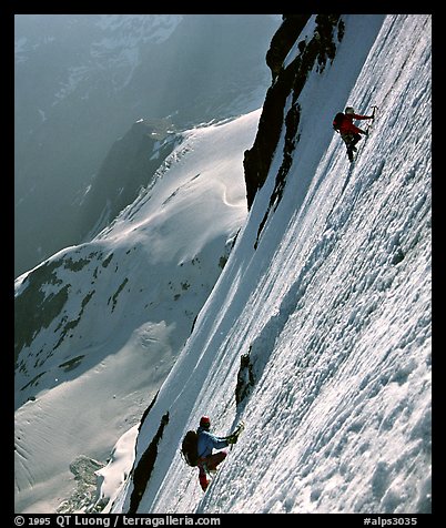 On the North face of Grande Casse, Vanoise, Alps, France.