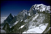 East Face of Mont-Blanc and Peuterey ridge, Italy.