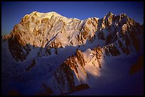 East Face of Mont-Blanc and Mt Maudit, early morning, Italy and France.