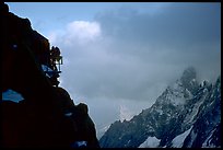 Hut at the base of the Kuffner ridge, Mt Maudit, Italy and France.  ( color)