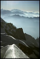 Snow ridge on the Brenva Spur, Mont-Blanc, Italy. (color)