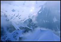 Alpinists on the  Midi-Plan ridge. Alps, France