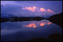 Mont-Blanc range at sunset, Alps, France.