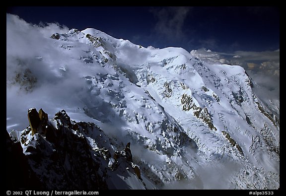 North Face of Mont-Blanc and Dome du Gouter. Alps, France (color)