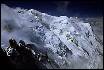 North Face of Mont-Blanc and Dome du Gouter. Alps, France