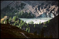 Glacial pond in Val Veni,  Mont-Blanc range, Alps, Italy. (color)