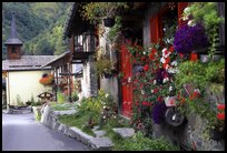 Quaint village of Le Tour, Chamonix Valley, Alps, France. (color)