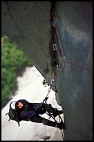 Ky-Van following the third pitch. El Capitan, Yosemite, California