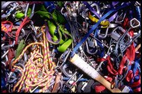 Big wall gear used to climb Zodiac. El Capitan, Yosemite, California ( color)