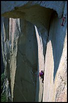 The roof pitch, easier than it looks. El Capitan, Yosemite, California