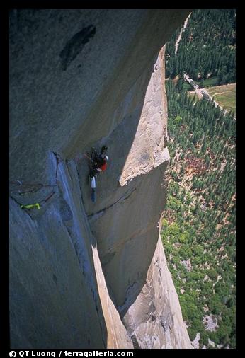 On beley on the Traverse pitch. El Capitan, Yosemite, California