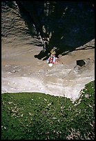 Following the Shield slab, still overhanging. El Capitan, Yosemite, California