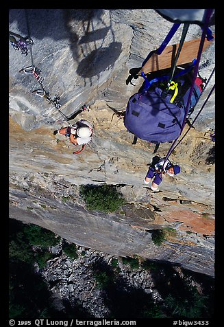 Starting the West Face of the Leaning Tower. Leaning Tower, Yosemite, California