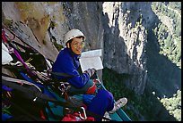 Tuan proofs a scientific paper. Leaning Tower, Yosemite, California ( color)