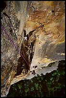 Hanging in free space. Leaning Tower, Yosemite, California