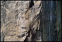 Sunny side: the South Face route (look for the 4 climbers). Washington Column, Yosemite, California ( color)