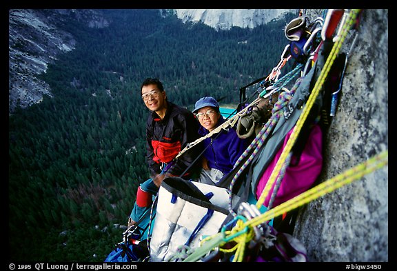 Bivy on Tapir ledge. Washington Column, Yosemite, California