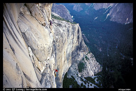 Tom McMillan and Valerio Folco on the last pitch. El Capitan, Yosemite, California