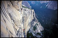 Tom McMillan and Valerio Folco on the last pitch. El Capitan, Yosemite, California (color)