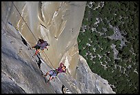 Climbing photographers at work. Yosemite, California