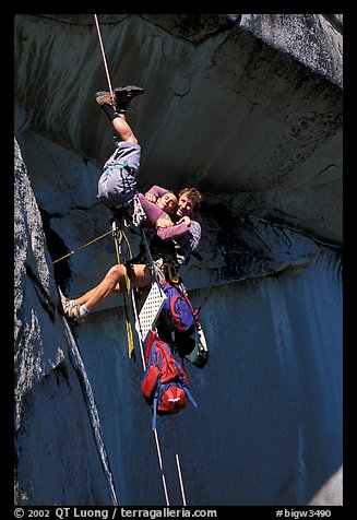 Having some fun 3000 feet above the deck. Yosemite, California (color)