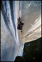 Portaledge bivy on the Dihedral wall. Yosemite, California (color)