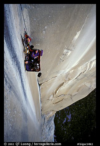 Portaledge bivy on the Dihedral wall. Yosemite, California (color)