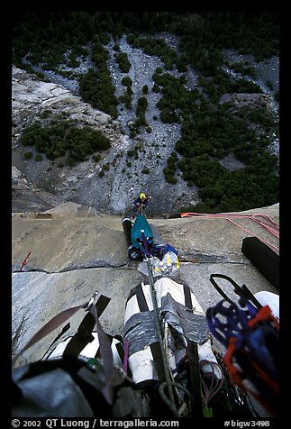 Lots of haul bags. El Capitan, Yosemite, California