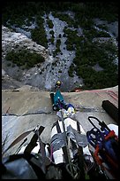 Lots of haul bags. El Capitan, Yosemite, California