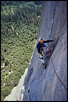 Valerio Folco takes a break from hauling bags. El Capitan, Yosemite, California ( color)