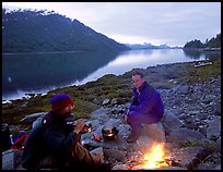 Campfire in Charpentier Inlet. Glacier Bay National Park, Alaska