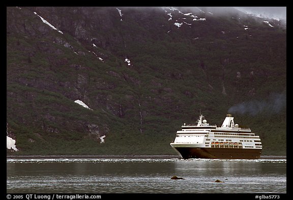 Cruise ship, East arm. Glacier Bay National Park, Alaska (color)