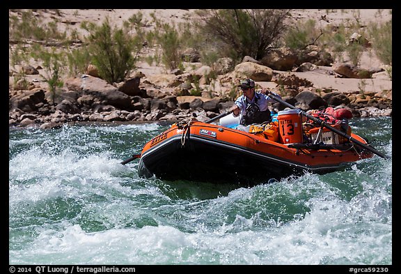 Raft in rapids. Grand Canyon National Park, Arizona