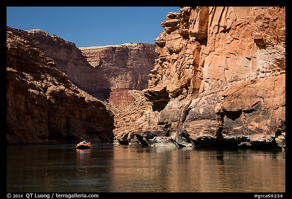 Raft in Marble Canyon. Grand Canyon National Park, Arizona (color)