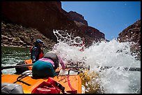 Incoming wave, Colorado River whitewater rafting. Grand Canyon National Park, Arizona