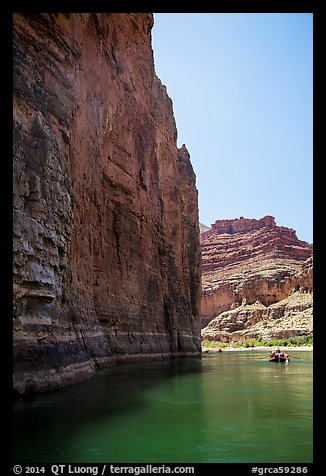 redwall limestone cliff dropping straight into Colorado River. Grand Canyon National Park, Arizona