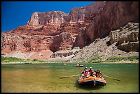 Rafts and Nankoweap cliffs. Grand Canyon National Park, Arizona