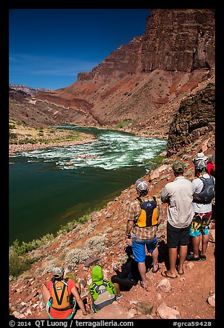 River guides survey Hance Rapids. Grand Canyon National Park, Arizona (color)