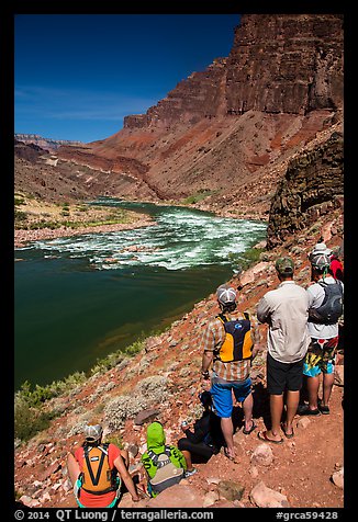 River guides survey Hance Rapids. Grand Canyon National Park, Arizona