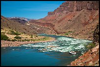 Raft entering Hance Rapids. Grand Canyon National Park, Arizona ( color)