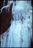 Stalactite of the Moulins Falls, La Grave. Alps, France ( color)