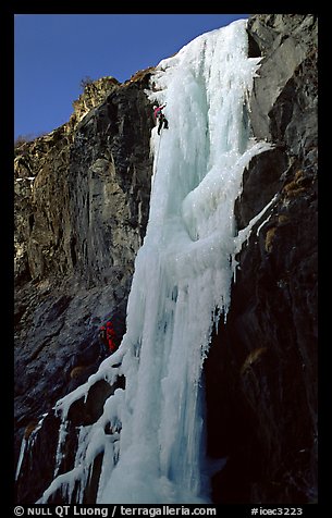 Stalactite of the Moulins Falls, La Grave. Alps, France